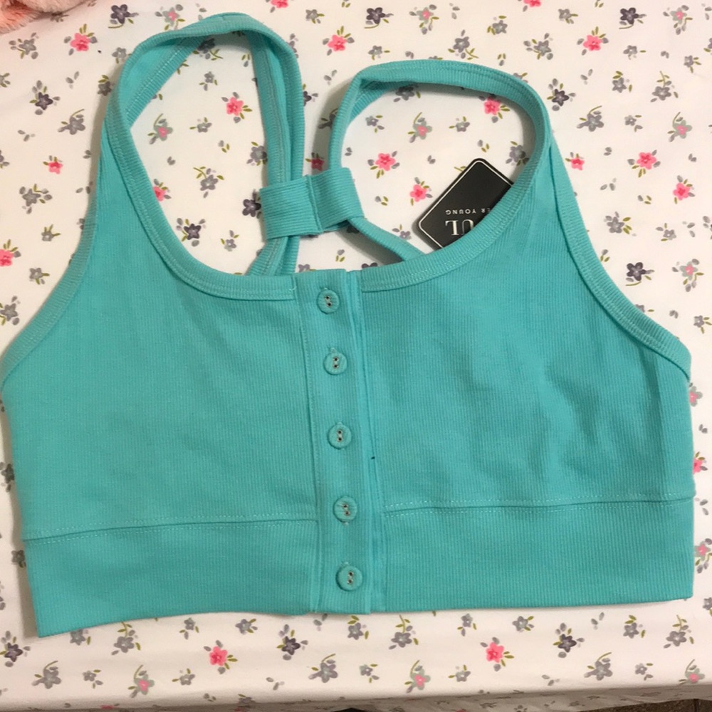 Turquoise crop tank top from zaful
